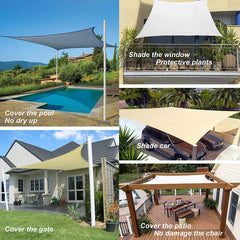 Outdoor Shade Sail, 300D Polyester Waterproof UV-Proof Awning, Sunshine Canopy for Terrace, Carport, Backyard, Garden, etc