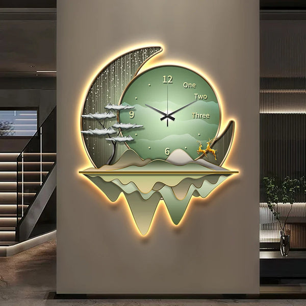 Luxury Wall Clock Lamp – Modern Home Decor Clock Light