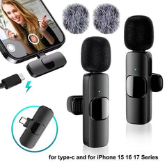 Wireless Lavalier Microphone for iPhone Android USB-C Microphone with Noise Reduction for Live Streaming Interviews Mini Mic