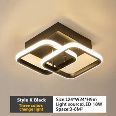 Modern Baked Enamel Finish LED Ceiling Lamp 3 Color Temperature Corridor Lights Balcony Lamps Bedroom Living Room 110V-240V