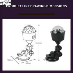 AITHEA Rotate  Multicolor USB Projector Light Night Light for Home Bedroom Party Decor Disco Light Kids Decoration Christmas