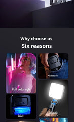 RGB Pocket Light Outdoor Photography Fill Light Live Streaming Photo Camera Full Color Photography Light