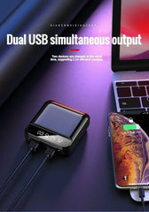 300000mAh Mini Power Bank Portable Charger Mirror Screen LED Digital Powerbank External Battery for iPhone Xiaomi Huawei Samsung