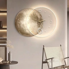 LED Moon Wall Clock – Modern Home Decor Wall Decor Clock