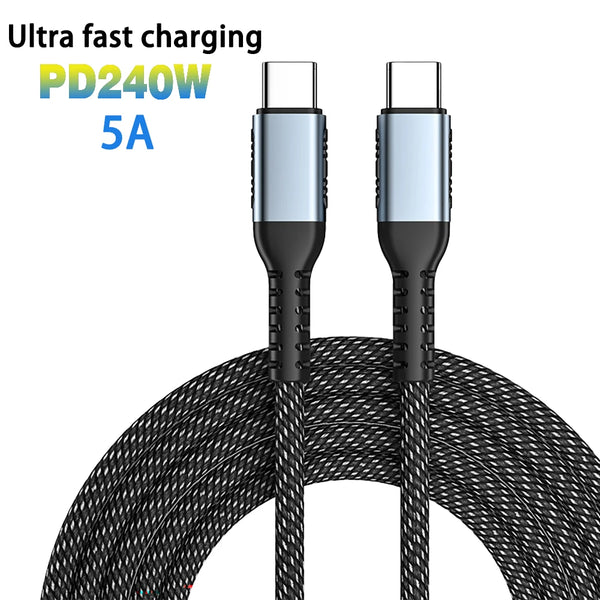 UGOURD PD240W Ultra Fast Charge Cable Type USB C 100W Type C Charger Cable for iPhone 15 Xiaomi MacBook Pro with E-Marker Chip
