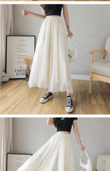 Women’s High-Waist Chiffon Wide-Leg Pants – Spring/Summer Plus Size