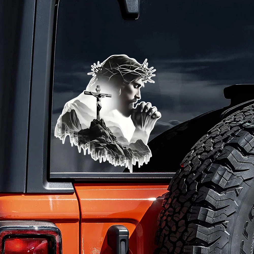 12x13cm Jesus Faith Vinyl Decal - Suitable for Cars, Laptops, Windows and More - Durable Self-Adhesive Sticker for Indoor Use