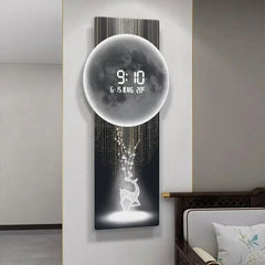 Wall clock, living room entrance decoration painting, electronic clock, digital display creative LED, wall mounted clock Home Decor
