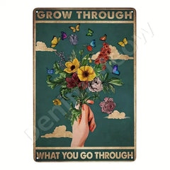 Be Kind to Your Mind Retro Tin Signs Inspirational Quotes Wall Art Sign Muse Vintage Home Room Garden Decor Hippie Girl Poster