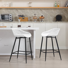 2PCS/CET Plastic Bar Stools Counter Stool with Hollow Backrest  Footrest  High Kitchen Stool for Dining Room  Bar Outdoor Patio Kitchen & Dining Furniture