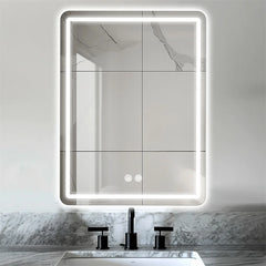 Hardwired Bathroom Mirror with LED Lights Wall Mounted Mirror IP54 Waterpoof Touch Switch Smart LED Mirror