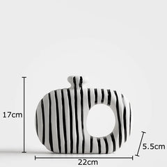 Zebra Stripes Ceramic Vase Artificial Flower Decorative Flowers Pots Desk Decoration Modern Floral Vases Room Aesthetic Decor