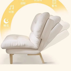 Armless Lazy Chair with Ottoman Recliner Single Corner Sofa Chair Upholstered Comfy Lounge Leisure Reading Accent Chair for Living Room Furniture
