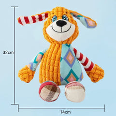 Pet Dog Plush Toy Cute Fox Elephant Bite Resistant Interactive Squeaky Dog Chewing Toy Dog Teeth Cleaning Sounding Doll Chew Toy Pet Shop