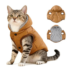 Warm Cats Hoodie Coat For Small Medium Cats Dog Winter Cozy Fleece Puppy Kitten Jacket Clothes Windproof Pet Shop
 Pet Clothing