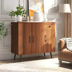 GOFLAME Buffet Cabinet Kitchen Cabinet Modern Storage Cabinet w/Pull-out Drawer Kitchen & Dining Furniture