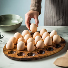 Wooden Double-Row Egg Storage Organiser – 4, 6 or 12 Holes – additional product image