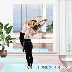 3D Mirror Wall Art Sticker DIY Square Acrylic Decal 2mm Full Body Wall Mirror Stickers for Bedroom Living Room Home Decor 2/4pcs