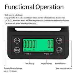 3/5kg 0.1g High Precision Coffee Scale With Timer Multi-functional Kitchen Scales Food Baking Scale LCD Electronic Digital Scale