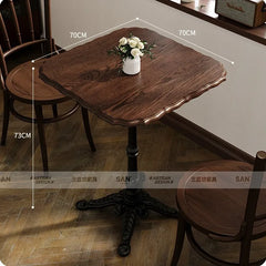 American Retro Cafe Solid Wood Table and Chair Combination Milk Tea Dessert Bakery Restaurant Commercial Dining Chair Kitchen & Dining Furniture