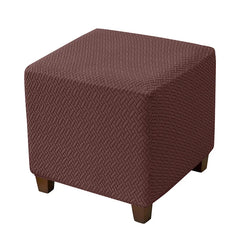 1PC Stretch Ottoman Slipcover Stool Cover T-shape Jacquard Elastic Square Sofa Footrest Covers for Living Room Office Home Decor
