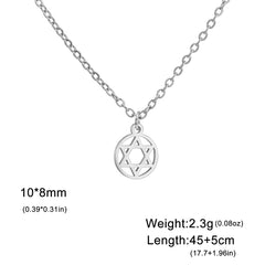 Teamer Israel Map Star of David Pendant Necklace for Women Men Jewish Stainless Steel Necklace Ethnic National Jewelry Wholesale
