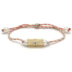 Lucky Eye Adjustable Colorful Braided Rope Bracelet Turkish Evil Eye Bead Copper Zircon Charm Bracelet for Women Men Jewelry