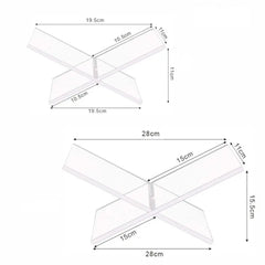 Transparency Acrylic Book Stand Large Size Ergonomic Open Display Stand Minimalist Geometric Design Recipe Holder Bible Stand