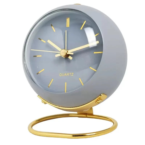 Table Alarm Clocks with Light, Retro Silent Non-Ticking Analog Clock Loud Table Clock for Bedside Office Travel Kids Decoration