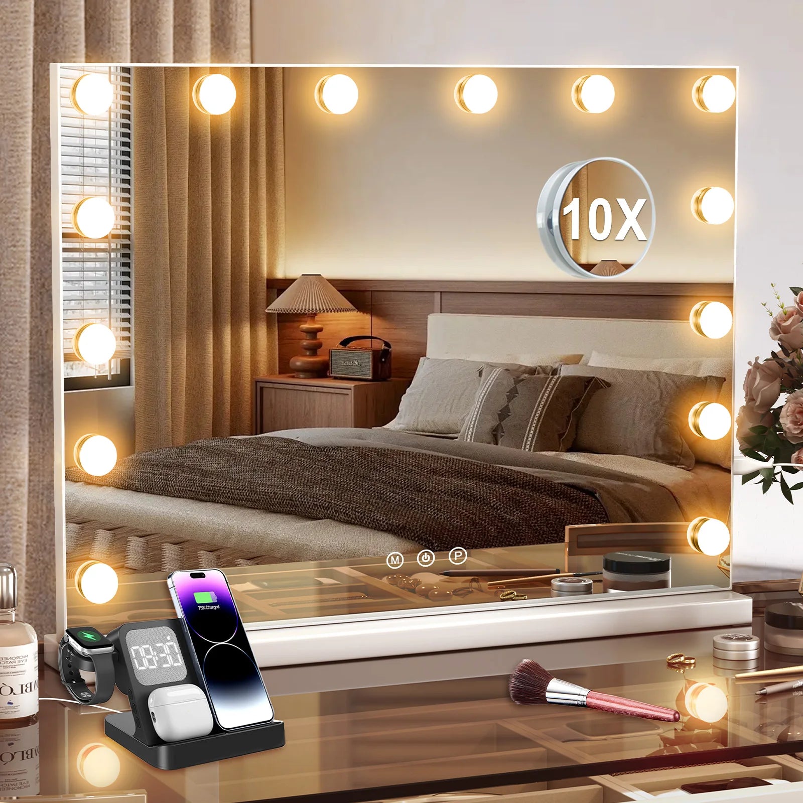 UK Hollywood Mirror Vanity Make Up Mirror with Lights LED Dressing Table Mirror