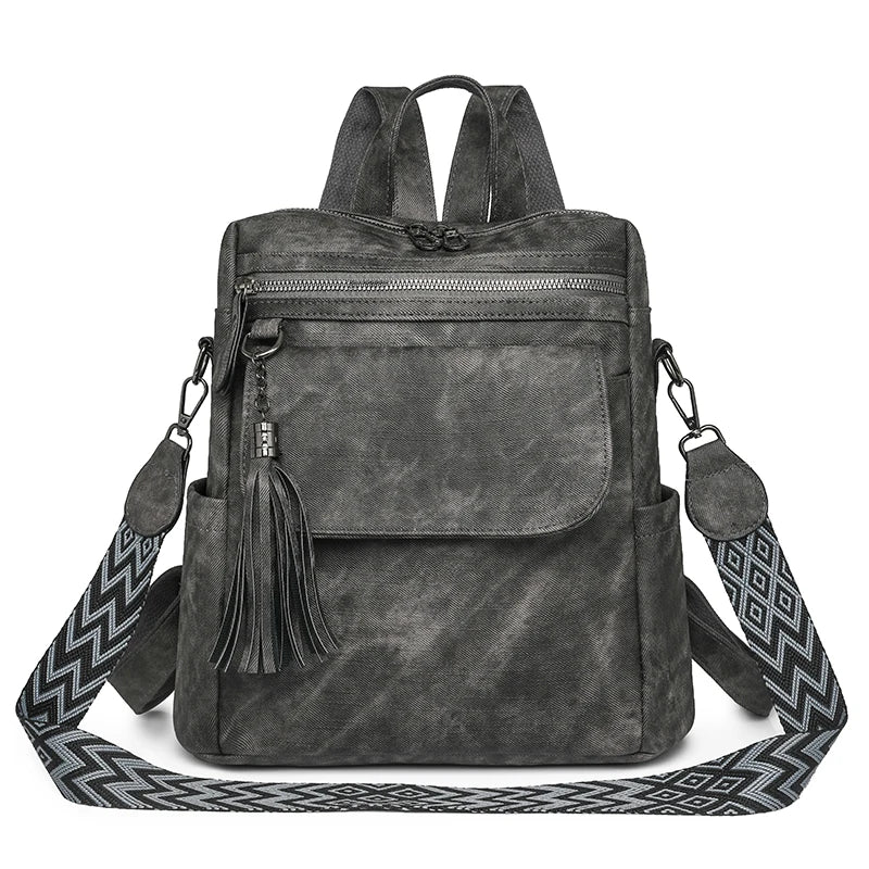Ladies Daypacks Fashion Backpacks Women Big Travel Bagpack Large School Bags for Girls Solid Color Leather Rucksacks Female