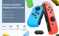 Joycon Joystick Replacement Cap for Switch/Switch Lite/Switch OLED Premium Thumb Grip Non-Slip Silicone Protective Cover - Black