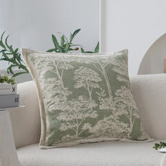 Jacquard Cushion Cover Skin-friendly High Quality Matcha Color Pillowcase Fresh Home Decorative Pillowcase for Indoor Sofa 45x45