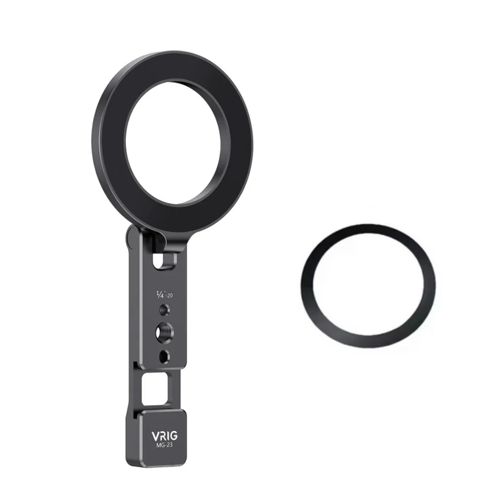 VRIG Magnetic Phone Holder Tripod Mount MagSafe Phone Stand W 1/4 Cold Shoe for iPhone 16 15 14 Samsung Phone Camera Accessories