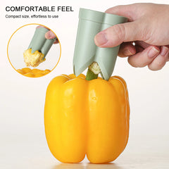 2-in-1 Fruit Pepper Corer Color Pepper Corer Seed Removing Tool Portable Kitchen Utensil Reusable Fruit Vegetable Coring Tool