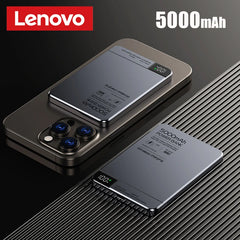 Lenovo 10000mah Ultra-thin Power Bank Magnetic Wireless Digital Display Fast Charging External Battery For Magsafe For Iphone