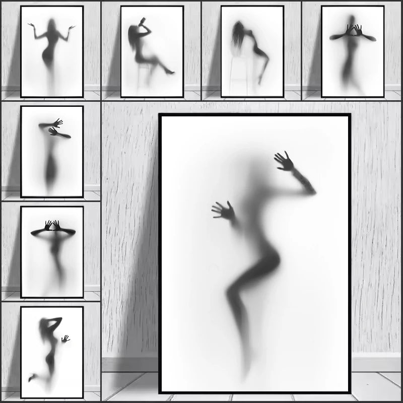 Abstract Mirror Fashion Posters Minimalist Projection Art Figure Canvas Painting Couple Hazy Nordic Bedroom Corridor Home Decor