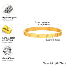 Vnox Gold Plated Love Cuff Bangle – Stainless Steel Bracelet