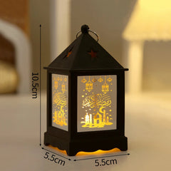 Creative Eid Mubarak Candle Lamp Islamic Ramadan Crescent Moon and Star Night Light Muslim Party Decor Eid Party Supplies