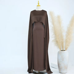 Ramadan 2 Piece Muslim Women Set Dubai Modest Abaya Islam Abayas Femme Elegant Arabic Clothing Fashion Turkey Solid Outfit 2025