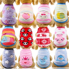 Cartoon Fleece Pet Cat Clothes Winter Warm Pet Dog Vest Puppy Cat Sweater Dog Clothes For Small Dogs Cats Coat Jacket Pet Shop Pet Clothing