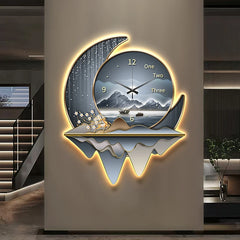 Luxury Wall Clock Lamp – Modern Home Decor Clock Light