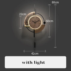 Modern Art Large Wall Clock With Pendulum Creative Voice-Activated Glow Silent Clocks Living Room Kitchen Office Room Decor Gift