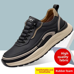 Men’s Luxury Leather Sneakers 2025 Anti-Slip Sports Shoes