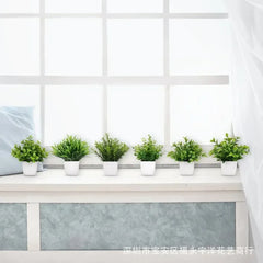 Artificial Bonsai Green Fake Plant Eucalyptus Flower Potted Plant for Indoor Outdoor Home Bedroom Garden Decoration Home Decor, Plants & flowers