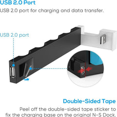 IPEGA PG-9186 Joycon Charging Dock Station for Switch&OLED - Charges Up To 4 Controllers, Compatible with Switch and OLED Model
