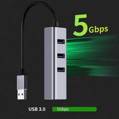 USB 3.0 HUB 1000Mbps 3 Ports USB 3.0 Type C HUB USB to Rj45 Gigabit Ethernet Adapter RTL8153 for MacBook Laptop Computer