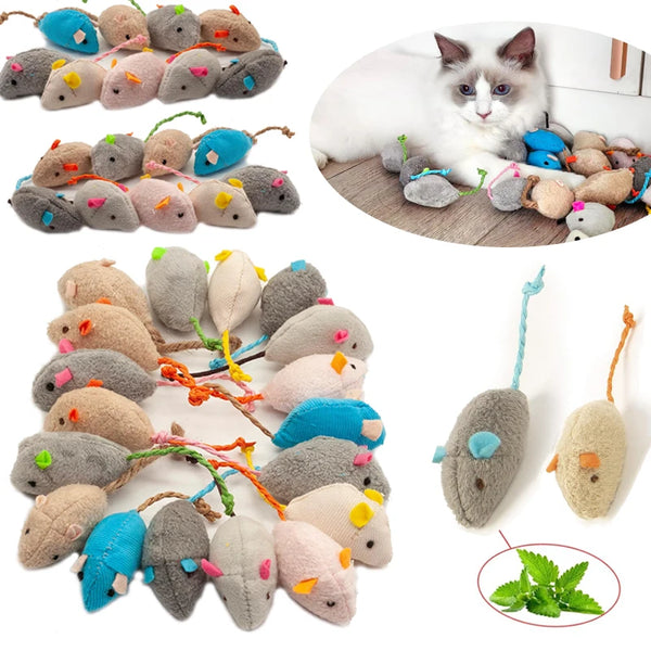 3/200pcs Rattle Cat Mouse Toys Also Prefilled Catnip Faux Fur Cat Mice Toys Interactive Cat Game Catnip Toys for Indoor Cats toy Pet Shop