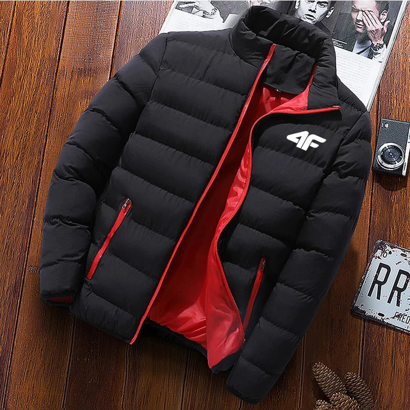 Men's  New Winter Long Sleeve Cotton Coat Zipper Jacket Men's Cotton Coat