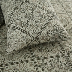 4piece Complete Bedding Set, Geometric Floral Printed Bed Set Includes duvet cover with fitted sheet & 1/2 pillowcases